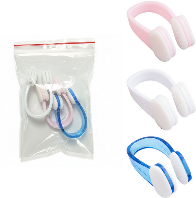 원더블 실리콘 수영 코마개, 혼합, 3개