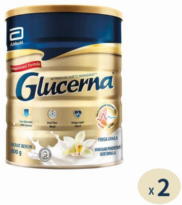 Glucerna 글루서나 당뇨환자 영양식 식사대용 바닐라맛, 800g, 2개