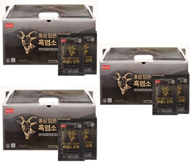 한삼근 홍삼 담은 흑염소 진액 70ml x 30포, 3박스, 2.1L