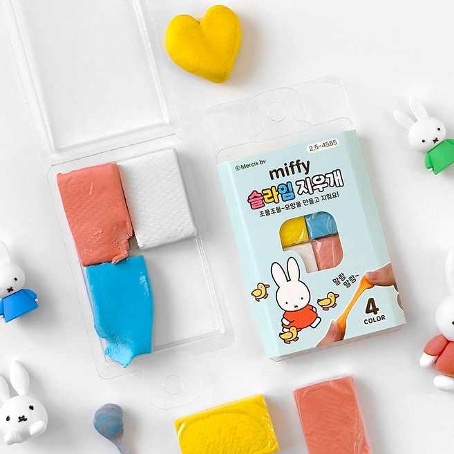 미피 슬라임 지우개 4색 세트, 1개, 랜덤