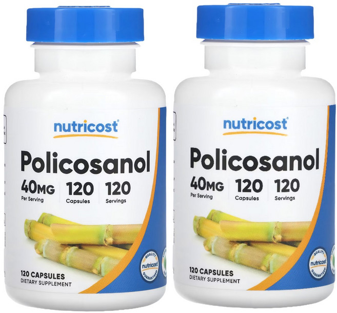 뉴트리코스트 폴리코사놀 사탕수수 추출 폴리코사놀 40mg 120캡슐 X 2통