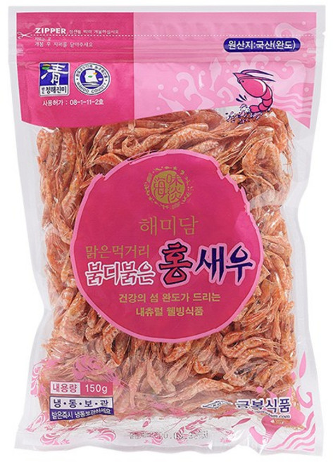 금복식품 완도 홍새우 150g 국산 붉디붉은 새우 완도금일수협 중도매인 제15호, 홍새우150g, 1개