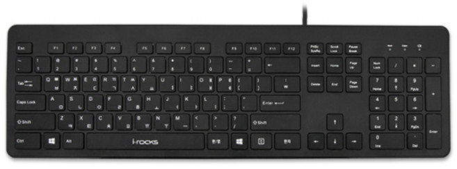 아이락스 IRK07W 펜타그래프 유선 키보드 블랙 USB, 1개