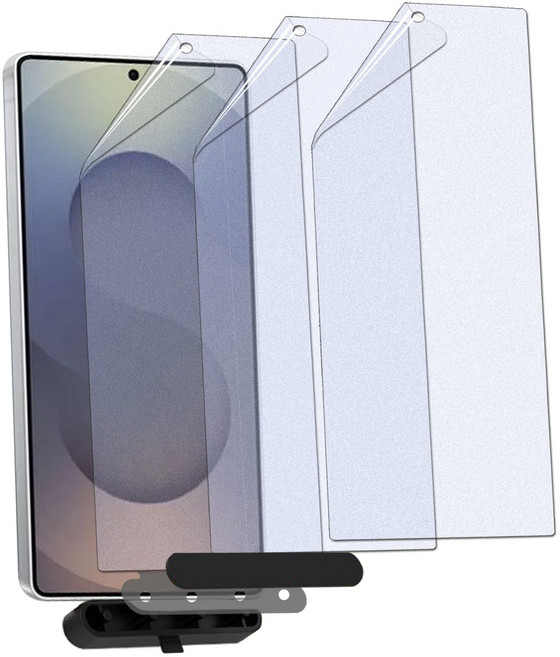 키큰기린 블루라이트 차단 자가복원 고광택 시력 보호 액정 보호 필름 + 부착 가이드툴, 3개