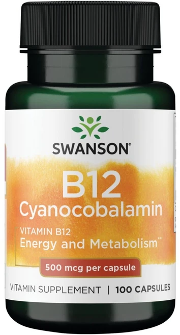 스완슨 비타민 B-12 500mcg 캡슐, 1개, 100정 - 쿠팡