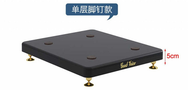 고성능 우퍼 방진 받침대 매트 스탠드 사운드바 거치대 스피커 방지 서브우퍼 진동, 1단 2535 스터드 스크럽 블랙, 1개