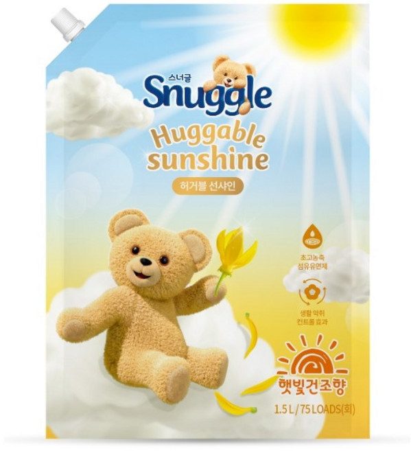 스너글 햇빛건조향 섬유유연제 허거블 선샤인, 1.5L, 6개