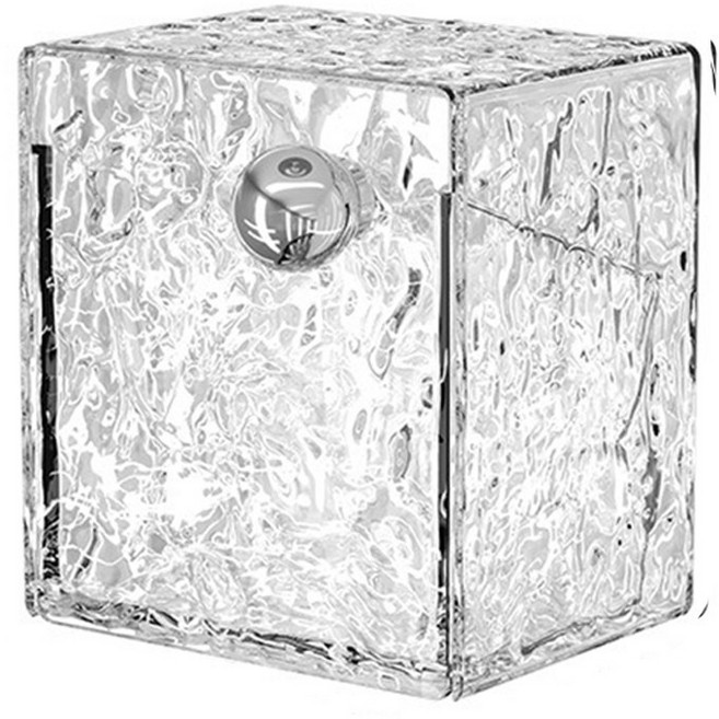 욕실 수납함 구멍 뚫지 않고 설치 가능한 뚜껑 달린 벽걸이 디자인 욕실 걸이형 보관함 물결 무늬 패턴 화장품 수납함(면봉과 퍼프용) 접착식 아크릴 수납함, 1개, 투명색