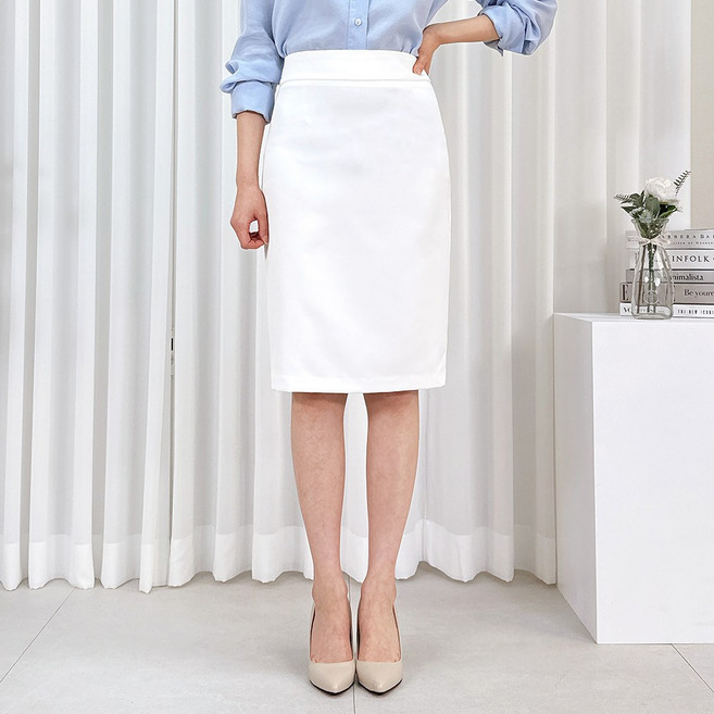 시그니처 H라인 스커트 5부/롱 2버전 빅사이즈 정장치마 봄 여름 가을