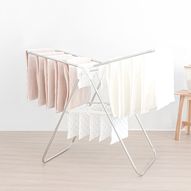 팬물산 스텐 접이식 빨래 건조대, 화이트