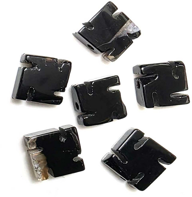 Bead 팔찌원석 불교 만자 팬던트 한팩 원석선택, 만자 오닉스 (6개)