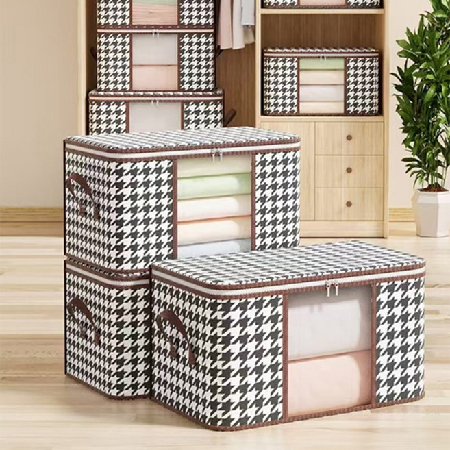 1+1+1+1 에이엔이엠 대용량 리빙박스 패브릭 의류 이불 수납 정리함 폴딩 보관박스, 1세트, 단일