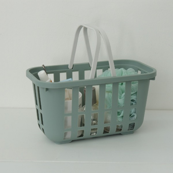일본 사나다 노르딕 목욕바구니 J9679 소형 손잡이 바구니 욕실 정리 바스켓, 민트