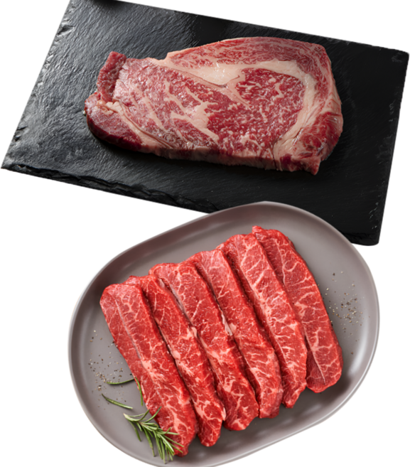 [빌리푸드] 청정 수입 소고기 척아이롤200g+부채살200g 구이용, 2세트, 400g