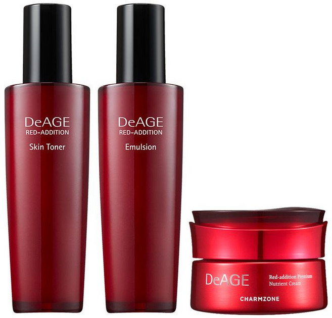 참존 디에이지 레드 에디션 3종 기초세트 (스킨 120ml + 에멀전 120ml + 크림 50ml)