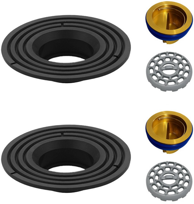 투데이리빙 2p 세트 냄새 차단 하수구 트랩 화장실 욕실 머리카락 거름망 배수구 2구 덮개 벌레 방지 차단 마개 베란다 배수관 배관용 물빠짐 원형 커버, 2개, 블랙