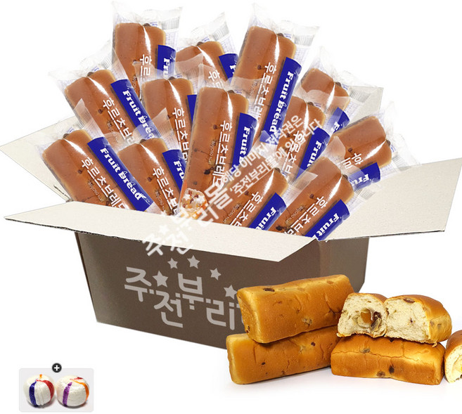 후르츠브레드(80g x 36봉) 1박스+자색옥춘사탕 20g 세트, 80g, 36개