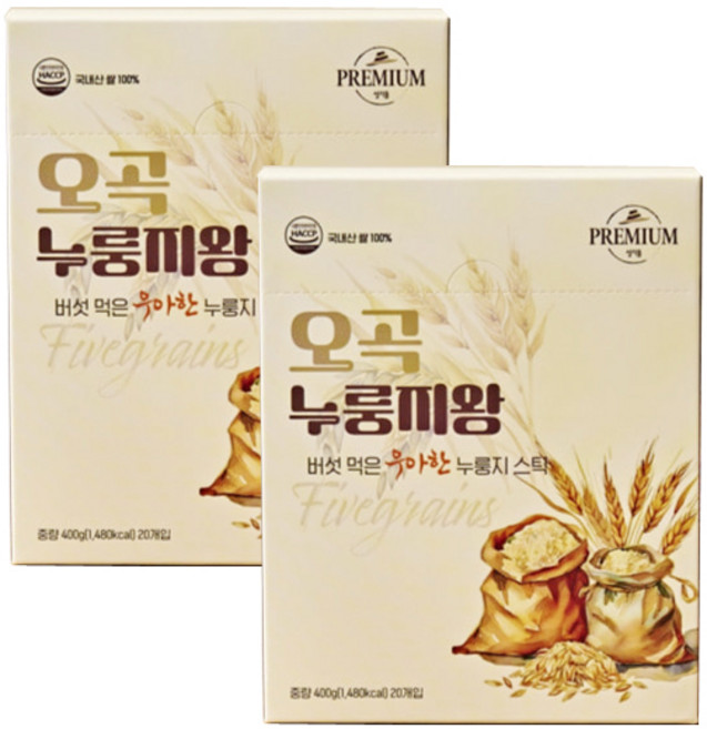 쌍지뜰 오곡누룽지왕, 2박스, 400g