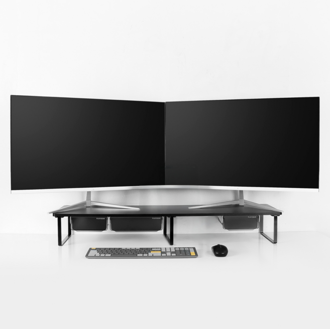 플레이기어 듀얼 모니터받침대 높이15cm, 블랙(100HK), 1개