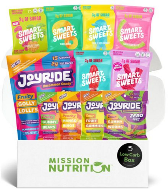 스마트스위츠 프로젝트 7 저당 캔디 버라이어티 박스 - 저 SmartSweets Joyride Project 7 Low Sugar Candy Variety Box - Low C, 11 Piece Set, 1개