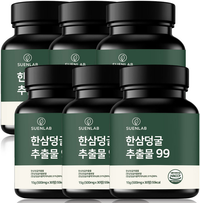 수앤랩 한삼덩굴 추출물 99 퍼센트 식약청인증 HACCP 어린이 청소년 키즈, 6개, 30정