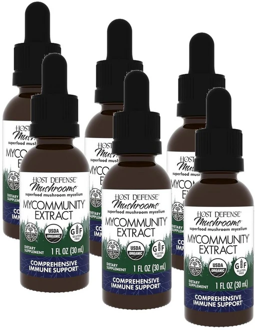 호스트 디펜스 마이커뮤니티 버섯 추출물 Host Defense My Community Extract mushroom, 6개, 30ml - 쿠팡