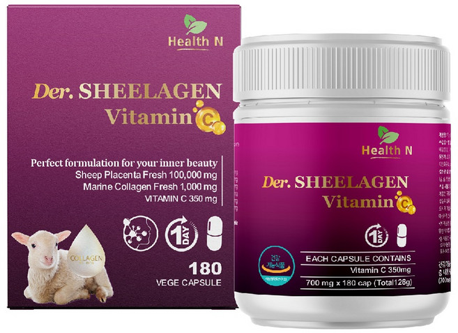 호주 헬스앤 Sheelagen 양태반 마린 콜라겐 비타민C 180정, 1개