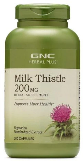 GNC 밀크 씨슬 200mg 캡슐 글루텐 프리 무설탕, 1개, 200정 - 쿠팡