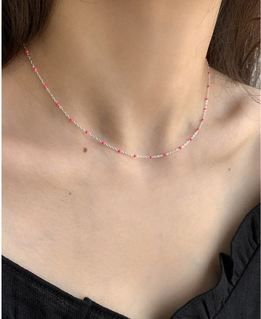 925 지지끌로죠 칼라 볼 체인 에폭시 비비드 목걸이 하리보 크리스탈헤이즈 해방타운 윤혜진 목걸이