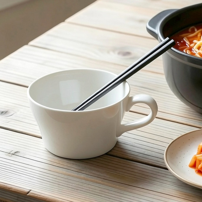 순백색 라면기 600ml 멀티팟, 화이트, 3개