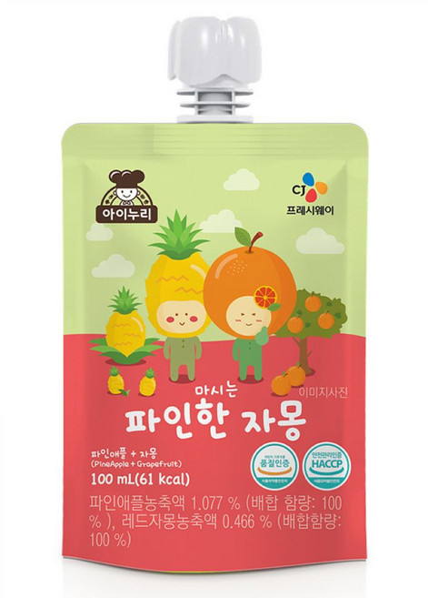 CJ제일제당 아이누리 마시는 파인한자몽 100ml x 40개
