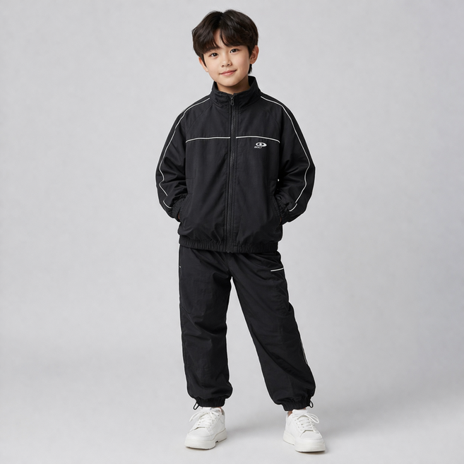 지디오 주니어 남아 바람막이 투피스 긴팔 집업 밴딩 팬츠 키즈 츄리닝 상하복 세트 바스락 트레이닝복 남아옷