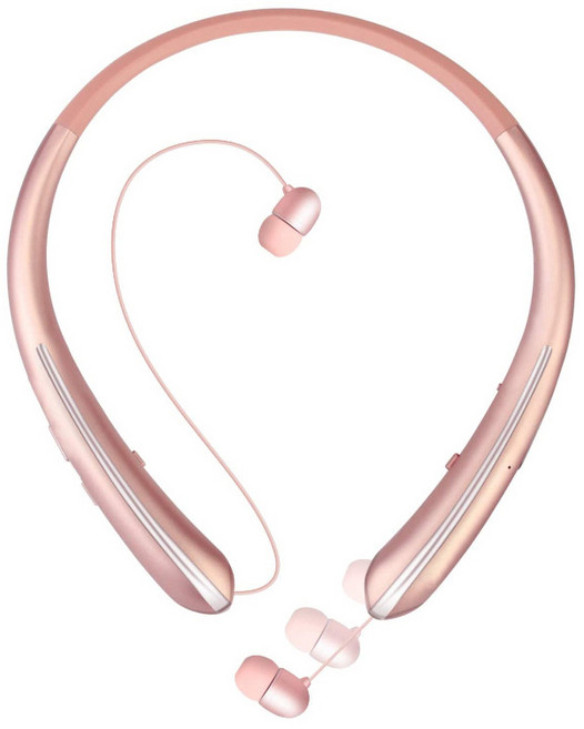 프리라이프 - 넥밴드 블루투스 이어폰 340시간 대기 노이즈캔슬링, 핑크, HX801