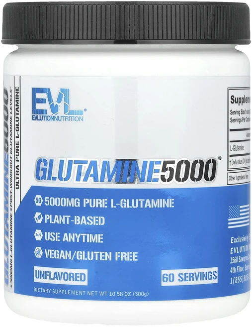 행복하고 건강하게 EVLution Nutrition Glutamine5000 무맛 5000mg 300g(10.58oz) 백년회로하세요, EVLutionNutritionGlutamine5000, 300g, 1개 - 쿠팡