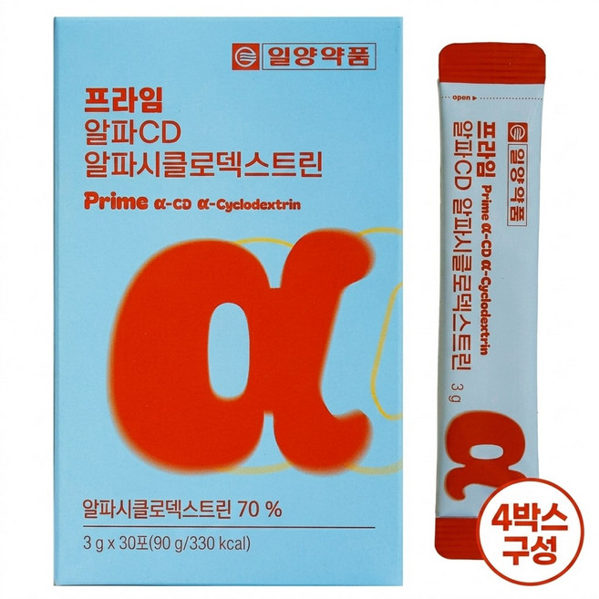 [박스당 30포] 일양약품 프라임 알파CD 알파시클로덱스트린 / 난소화성말토덱스트린, 120회분, 1개