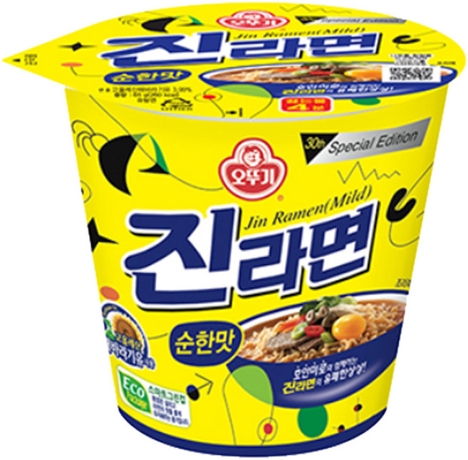 오뚜기 진라면컵 순한맛 65g, 36개