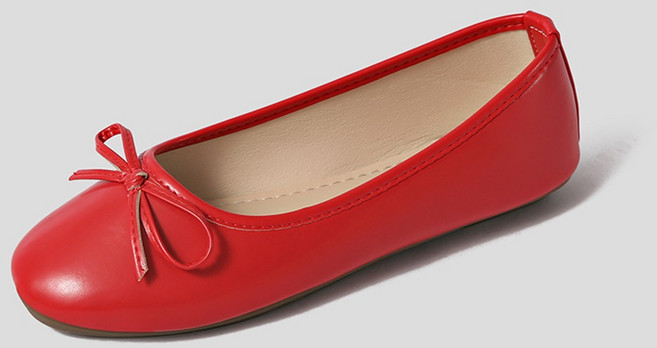 아린 라운드 리본 플랫슈즈(1cm)