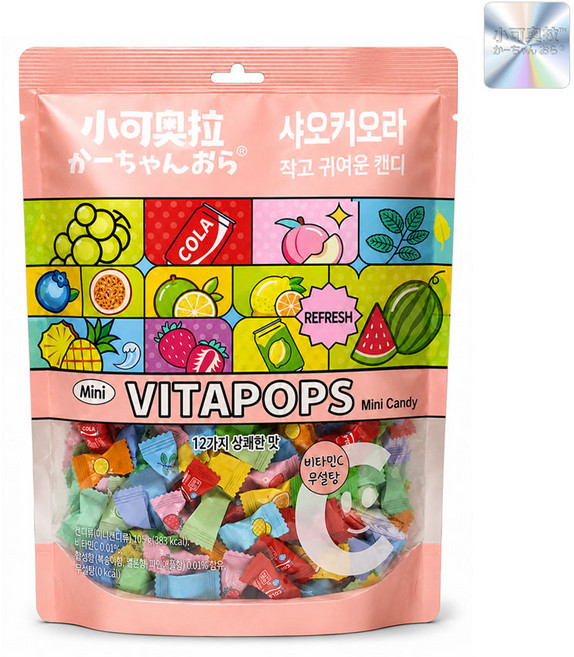 한국총판 샤오커오라 비타팝스캔디 12가지맛 믹스, 500g, 1개