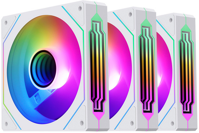 세고텝 NR12 ARGB PWM 화이트 3팩 시스템쿨러 120mm 저소음 쿨링팬, Segotep NR12 ARGB PWM 3팩 화이트