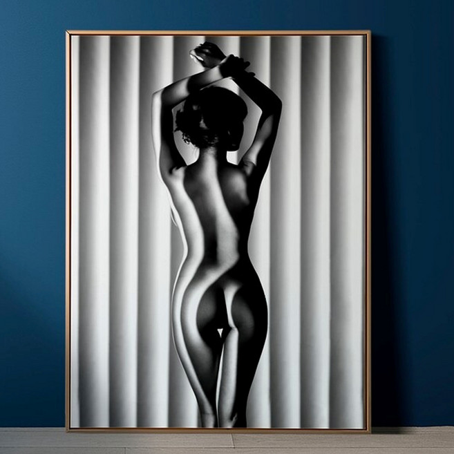 모던아트 흑백사진 대형포스터 스튜디오 갤러리액자 인테리어그림, 골드