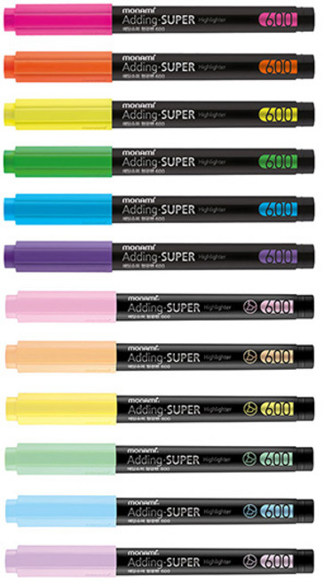 모나미 에딩슈퍼 600 파스텔 형광펜, 파스텔 퍼플, 12개입