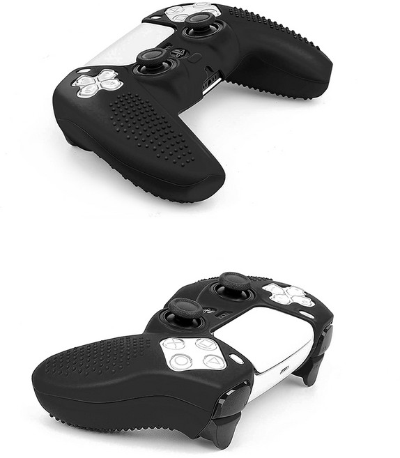 듀얼센스 실리콘커버 블랙 PS5 플스5 보호 커버 실리콘 케이스, 1개