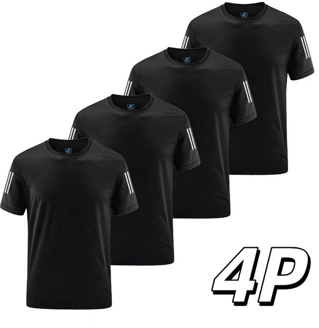 남자 기능성 반팔티셔츠 스판 쿨티 4P 티셔츠 남녀공용 여름용 tanlz-119