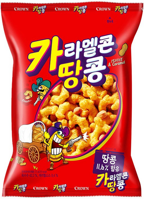 크라운 카라멜콘 땅콩, 46g, 16개