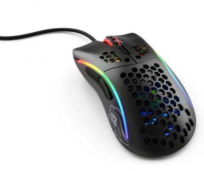 영광스러운 게이밍 모델 O 유선 마우스 67g 초경량 허니콤 디자인 RGB 픽사트 3360 센서 오므론 스위치 양면 - 매트 화이트 (리뉴드), Model D, Matte Black, Matte Black
