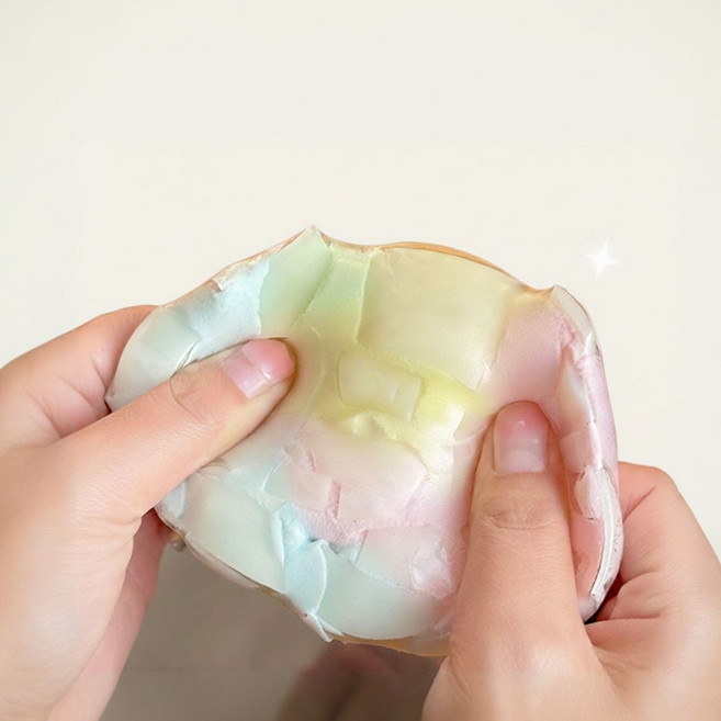 1+1 빌리네집 왁뿌볼 왁스볼 왁스 뿌시기 말랑이 슬랑이 솜사탕 스트레스볼 ASMR 스퀴시, 1세트, 투명