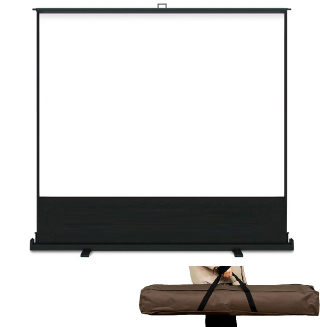 가정용스크린 포터블 빔스크린 유압식 스크린 4:3 이동형 캠핑용, 100인치