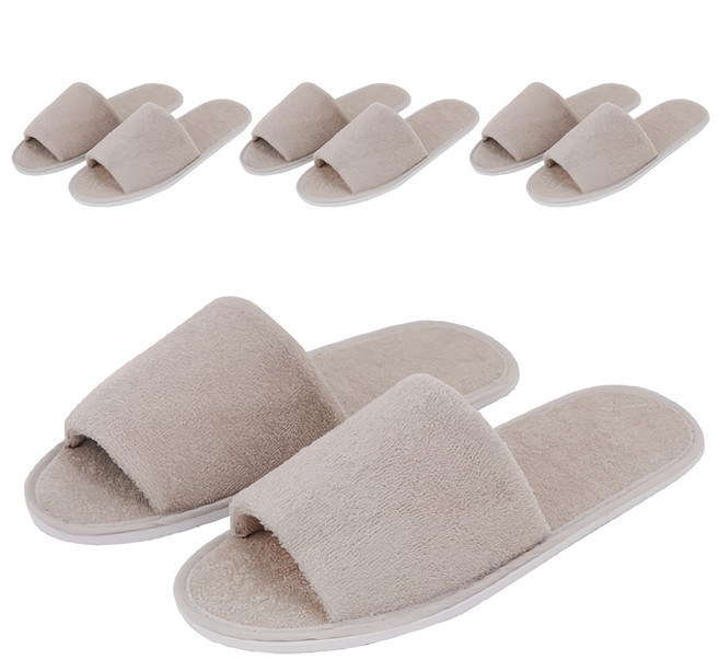 실내슬리퍼 타올천 C, 연회색, 4개
