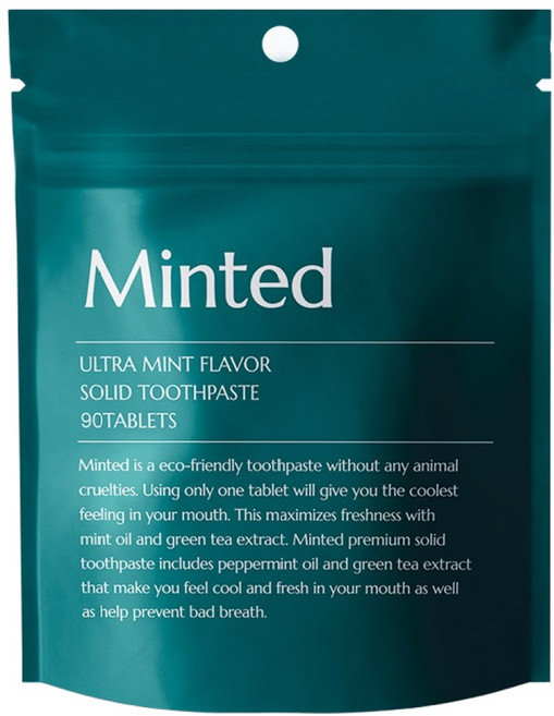 민티드 프리미엄 고체치약 리필형 90p, 63g, 1개