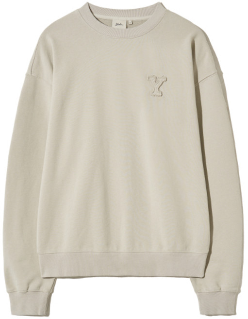 예일 Y로고 아플리케 스웨트셔츠 베이지